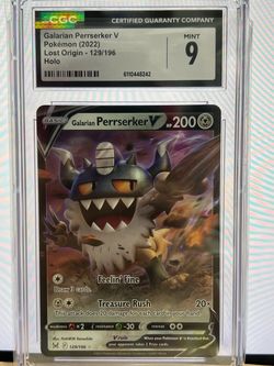 Galarian Perrserker V CGC 9 Mint Holo Pokemon Card