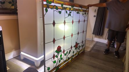 Antique stained glass windows,  were made in 1980