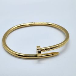 Nail Gold Bracelet Stainless Steel Gold Plated 