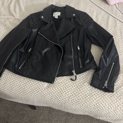 Black leather jacket 
