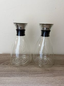 Two glass wine decanters- William Sonoma brand