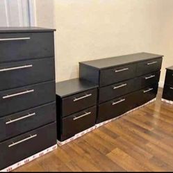 Dresser  , Chest And 2 Nightstands - Cómoda, Gavetero Y 2 Mesitas De Noche 