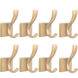 Gold Towel Hooks for Wall, Heavy Duty Thick Metal Bathroom Coat Hooks