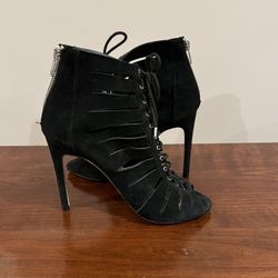 Steve Madden Cyder Laced Up Suede Heels SZ 7.5 