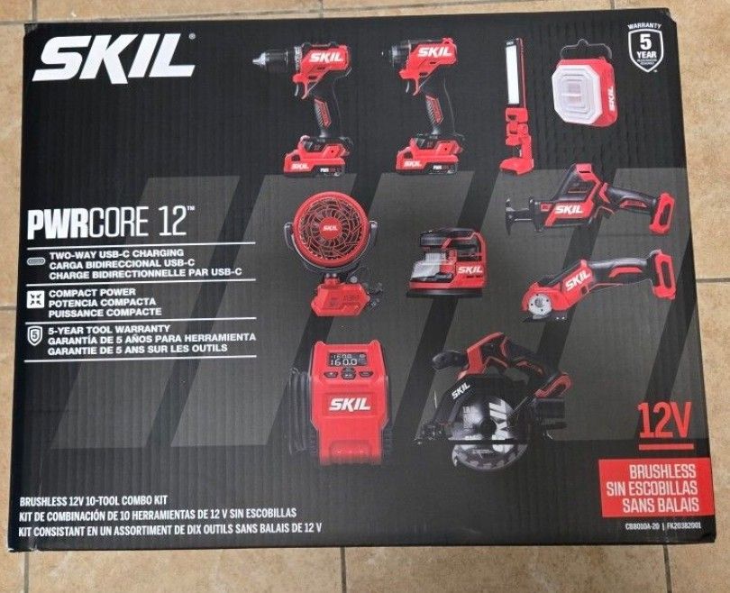 SKIL 12v Brushless 10 Piece Tool St W/2x 12v Batterie