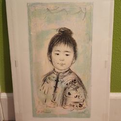 Edna Hibel "Nina" Hand Signed Limited Edition Lithograph Art
