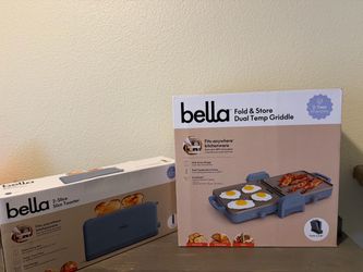 Bella 2-Slice Slim Toaster & Fold and Store Dual Temp Griddle Bundle