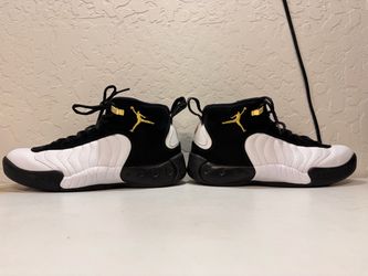 Air Jordan 12 Retro Black White Gold Sneakers