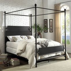 Queen Size Metal Bed Frame- Cama Queen de Metal @Elegant Furniture