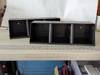 Black Plastic Sloped Tower Rack for CD Storage Includes Two