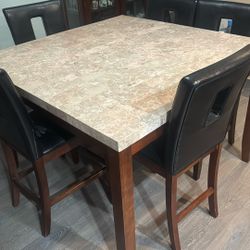 Marble Top Dinning Table With 5 Chairs 