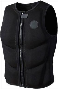 Adult Neoprene Float Jacket for Swimming, Slim Float Jacket with Zipper for Fishing Kayaking Paddling Snorkeling