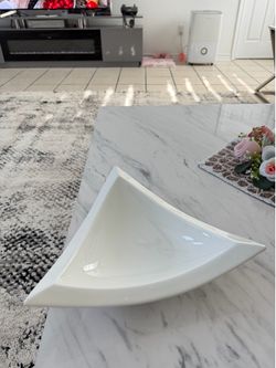 White Glass Centerpiece Bowl