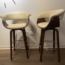 Leather Swivel Barstools x2