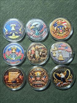 250th US Birthday Challenge Coin Set of 9