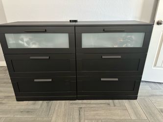 Set of 2 IKEA BRIMNES 3-Drawer Dressers (Black)