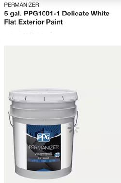 PERMANIZER 5 gal. PPG1001-1 Delicate White Flat Exterior Paint (NEW SEALED)
