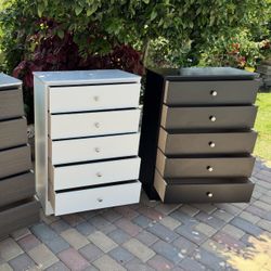 White Chest Five Drawer Dresser New!