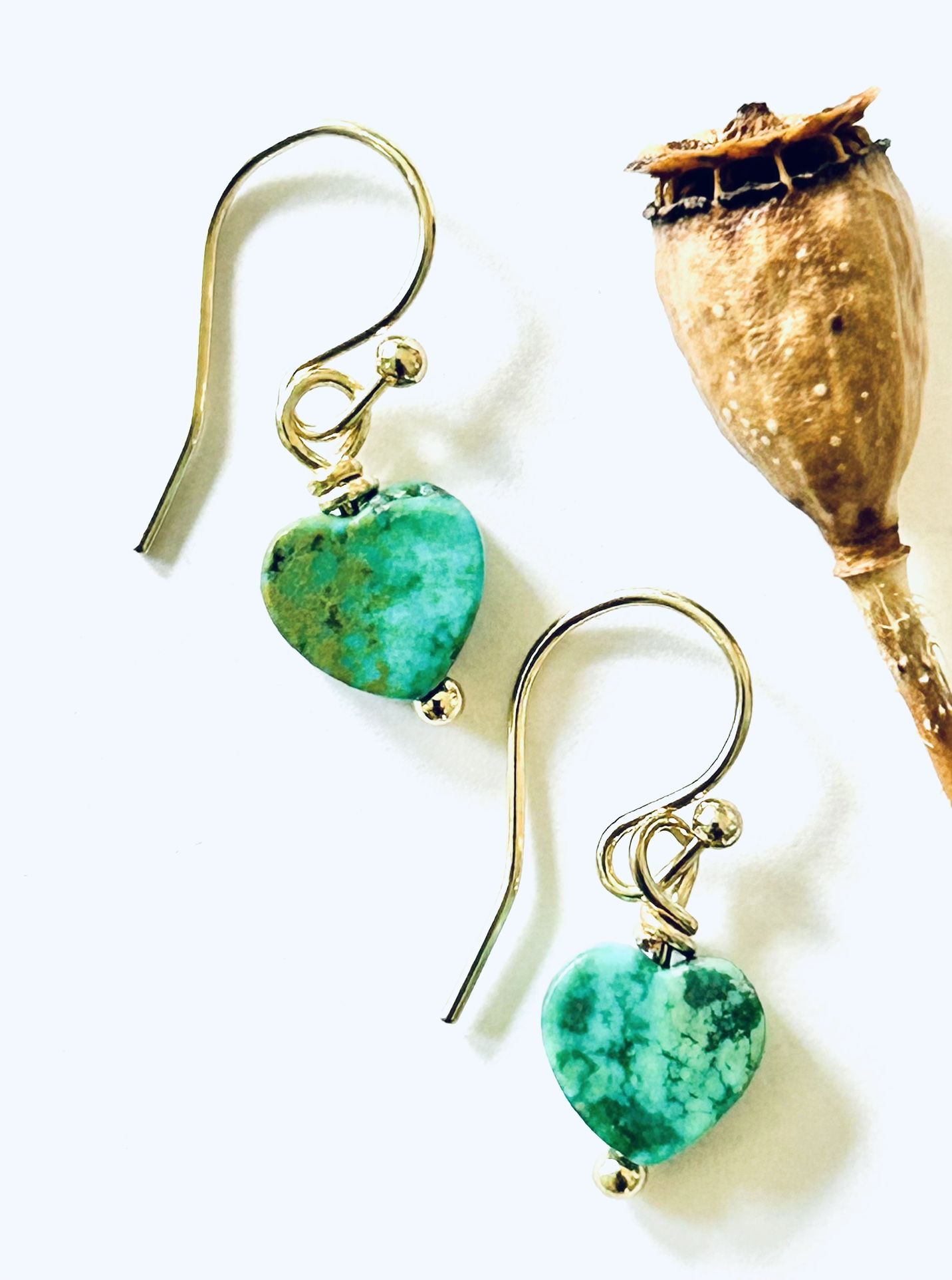 14k Gold Vermeil Turquoise Earrings