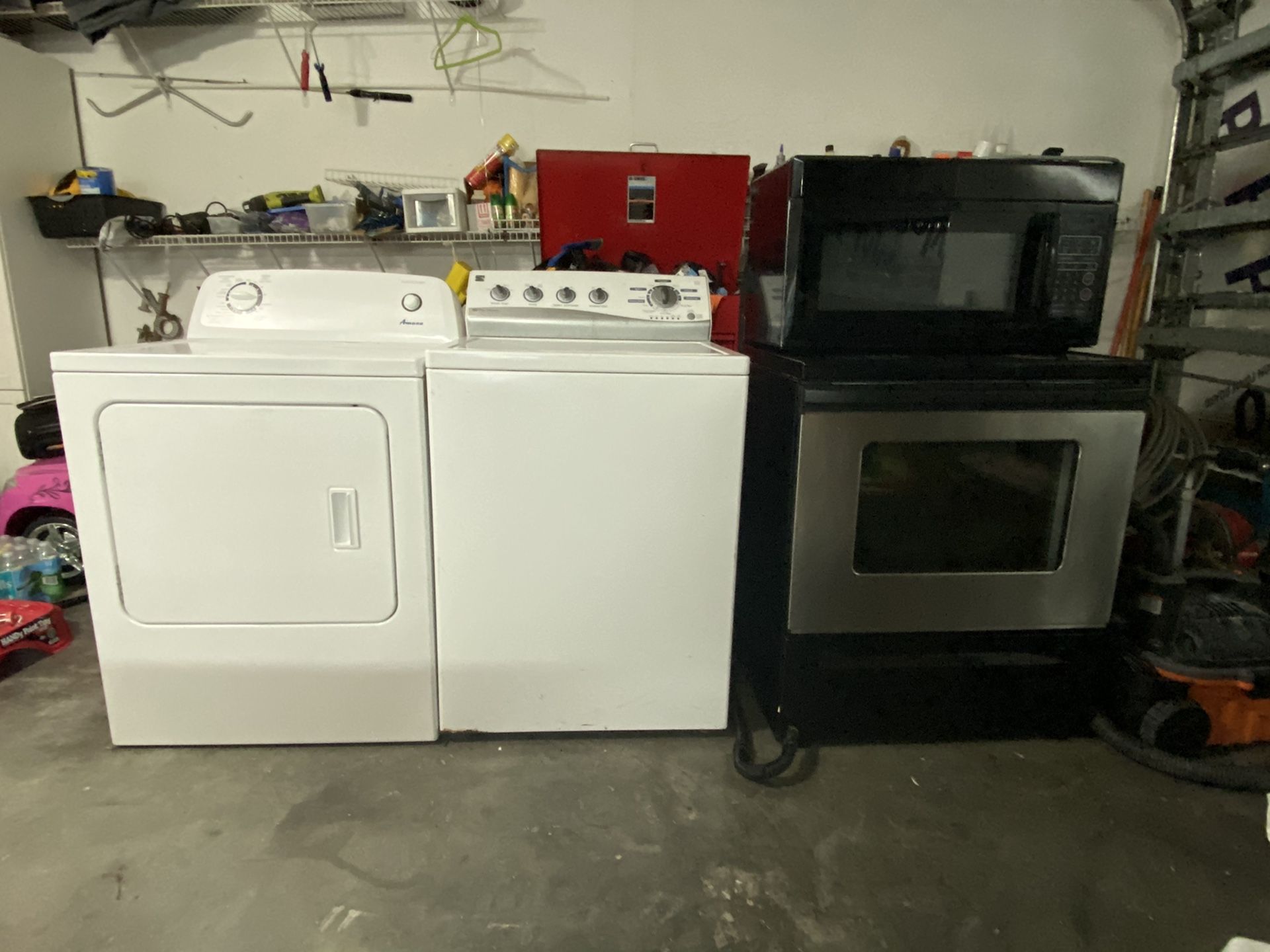 Appliances - Washer, Dryer, Stove, and Microwave