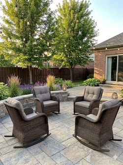 4 set outdoor rocking chairs patio set