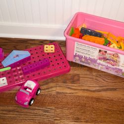 CLICS Glitter Pink Bucket Building Set -  Random Assortment Of Pieces