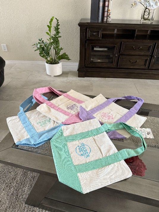 Trader Joe's Pastel Mini Canvas Tote Bags 2025 LIMITED EDITION