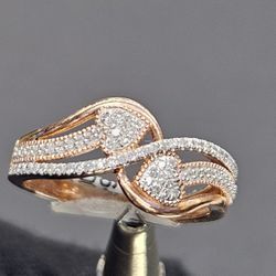 HEART LOOP Rose Gold Ladies Diamond Ring 