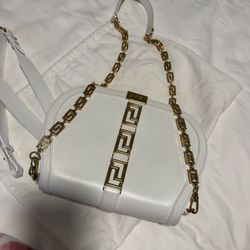 Versace Get a Goddes White Gold Designer  Shoulder Purse 