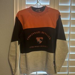 VTG BOHO RETRO LATE 80s CINCINNATI BENGALS MULTICOLOR BLOCK SWEATER SIZE M