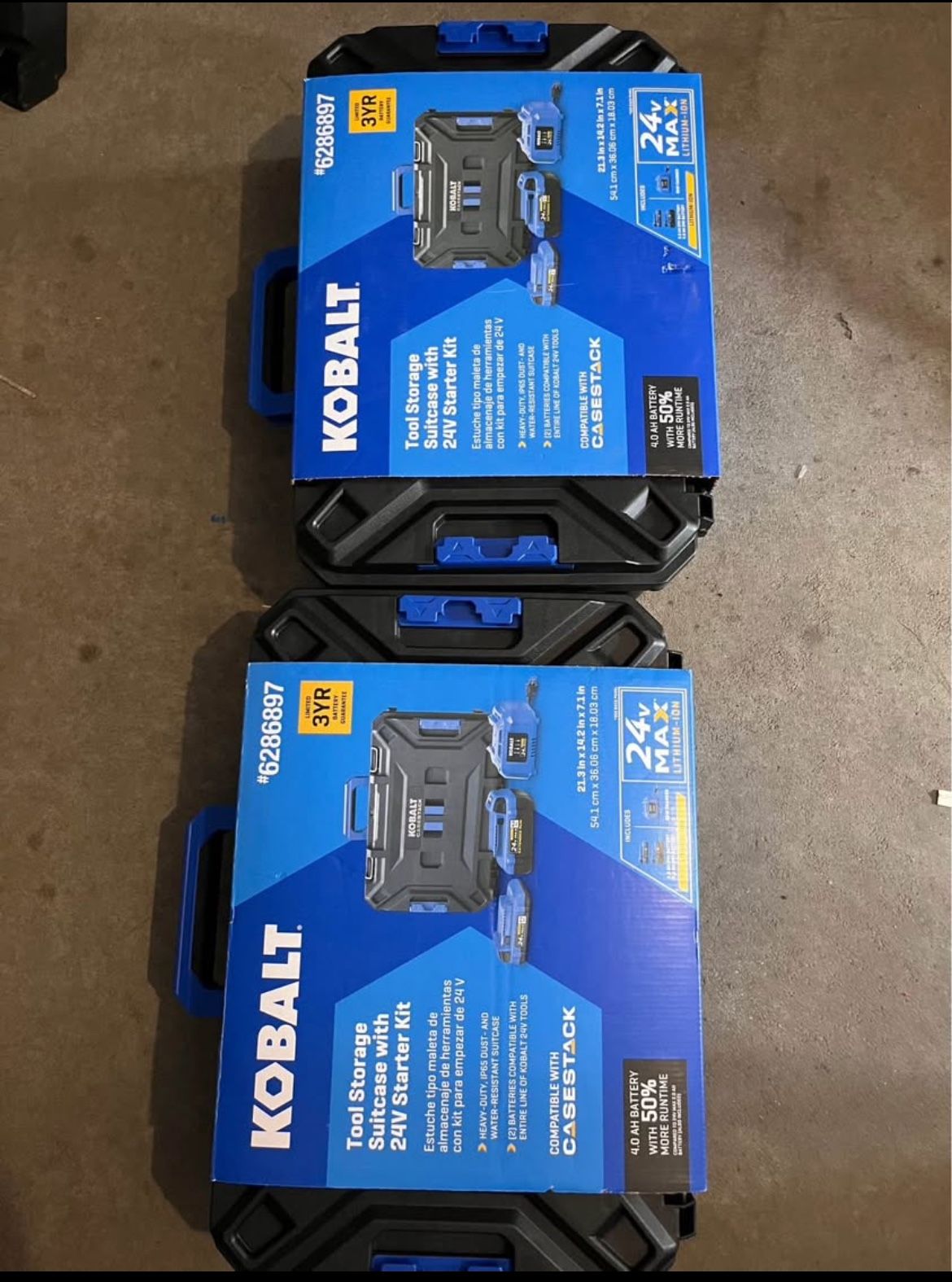 (2) Kobalt Case Stack With 2ah,4ah and charger