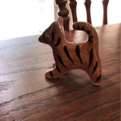 Vintage  1950 Napco Patchwork Tiger Cat Salt Shaker