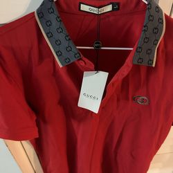 Gucci Shirt Men Boys Red Large