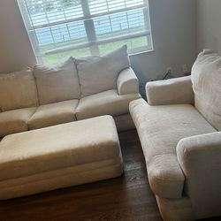 Beige Sofa And ottoman Set