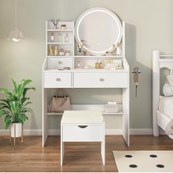 vanity desk with power outlet