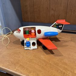 1970’s Fisher Price Pull Behind Airplane W/ People 