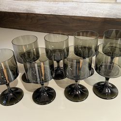 Smoked Crystal Wine Glasses (8-glasses)