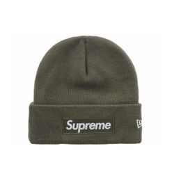 Supreme New Era Box Logo Beanie FW25 Light Olive