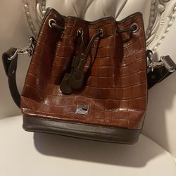 Vintage Dooney And Bourke Alligator Imprinted Leather Bayou 