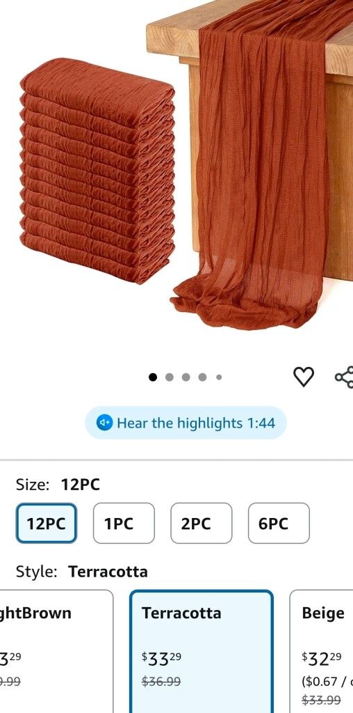 Cheese Cloth Table Runners NEW