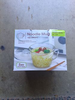 Glass Noodle Mug with Lid 2-Piece Set