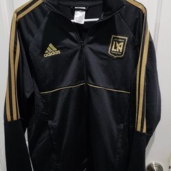 2018 Adidas LAFC Black/Gold Track Jacket - LARGE 