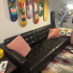 Black leather IKEA Morabo Couch