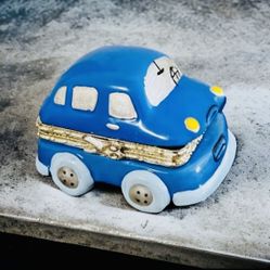 Mud Pie Little Prince Car Blue Treasure Vintage Trinket Box Babys 1st Haircut