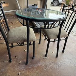 Small Table-Glass Top Table For 2
