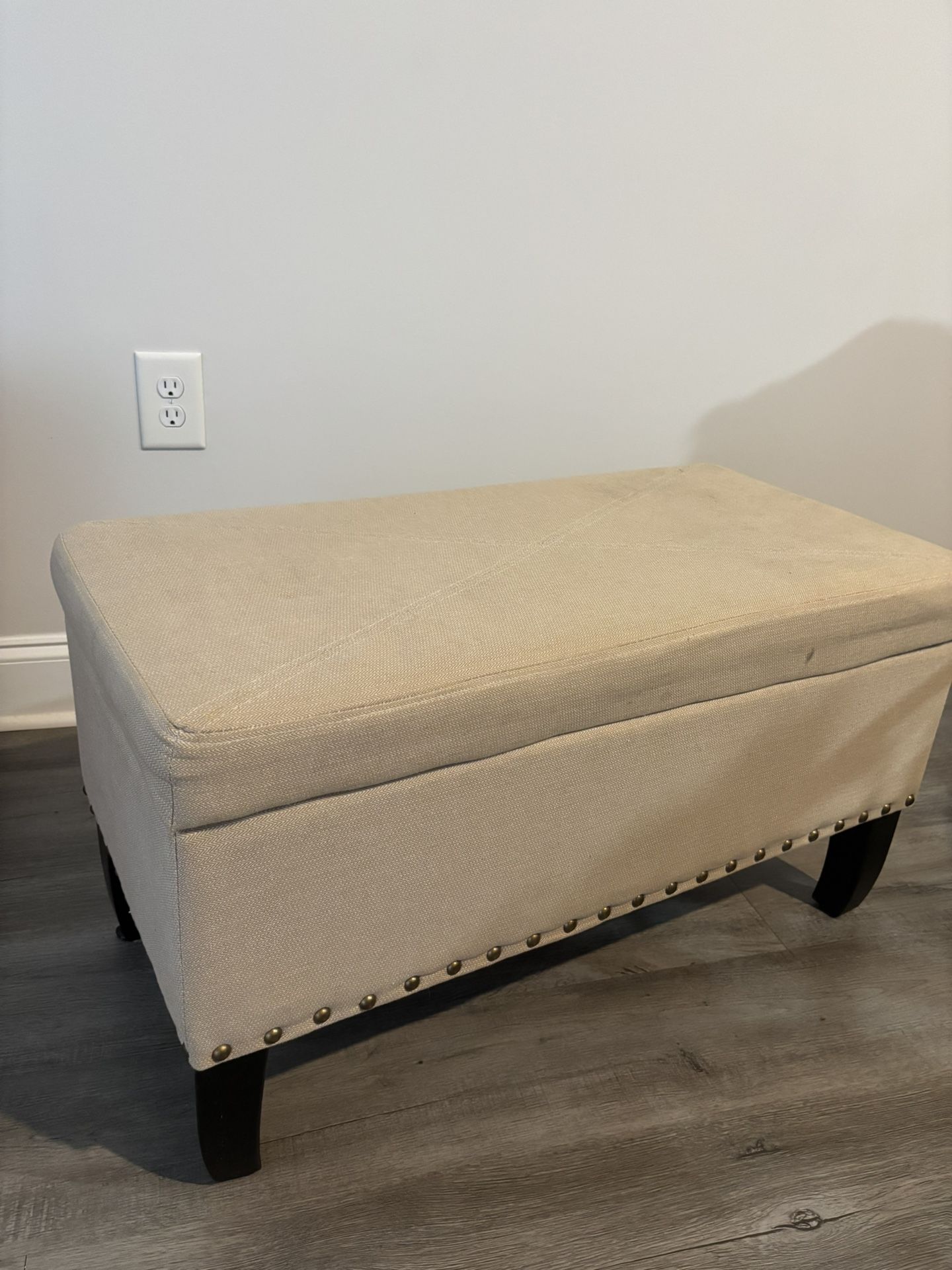 Sand Brown Storage Ottoman