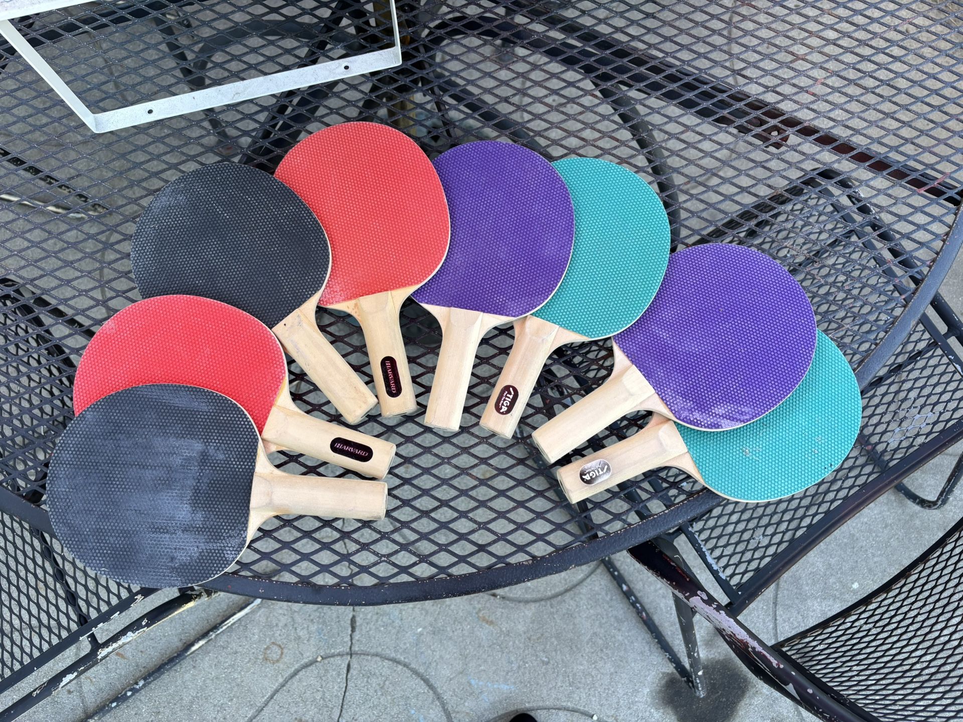 8 Table Tennis Paddles Ping Pong Harvard Tiga