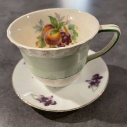 Vintage Hand Painted Teacup & Saucer 