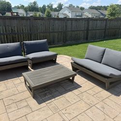 4 Piece Sherwood Acacia Wood Outdoor Patio Set 