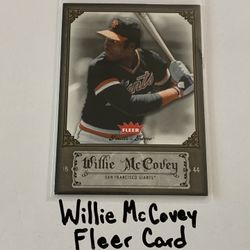 Willie McCovey San Francisco Giants Hall of Fame 1st Baseman Fleer Card. 